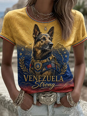 Women's K9 Rescue Venezuela Strong Printed T-shirt