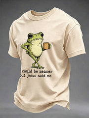 Men's 'I Could Be Meaner But Jesus Said No' Printed Casual T-Shirt