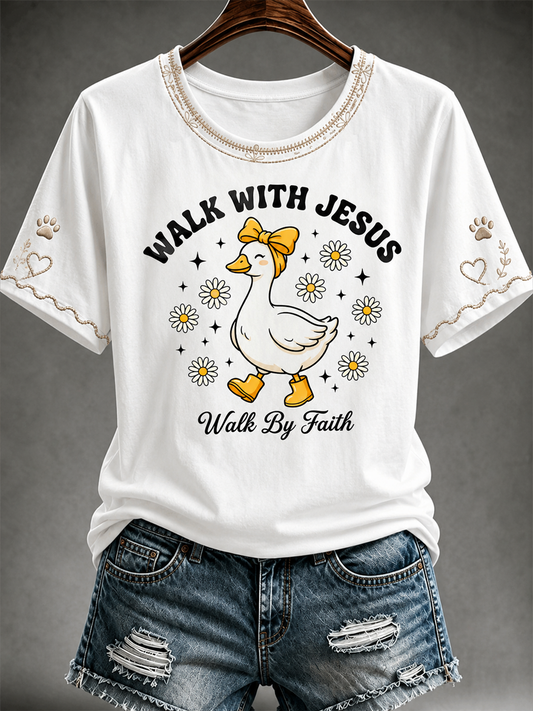 Women's Faith Printed short-sleeved T-shirt