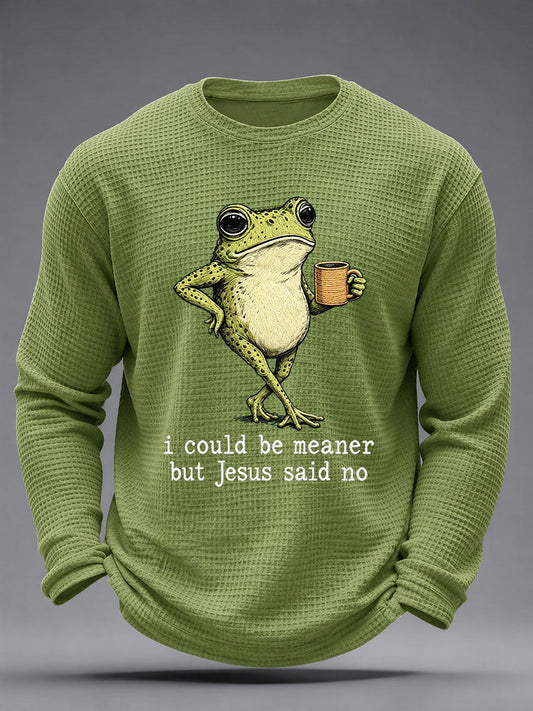 Men's 'I Could Be Meaner But Jesus Said No' Printed Casual T-Shirt