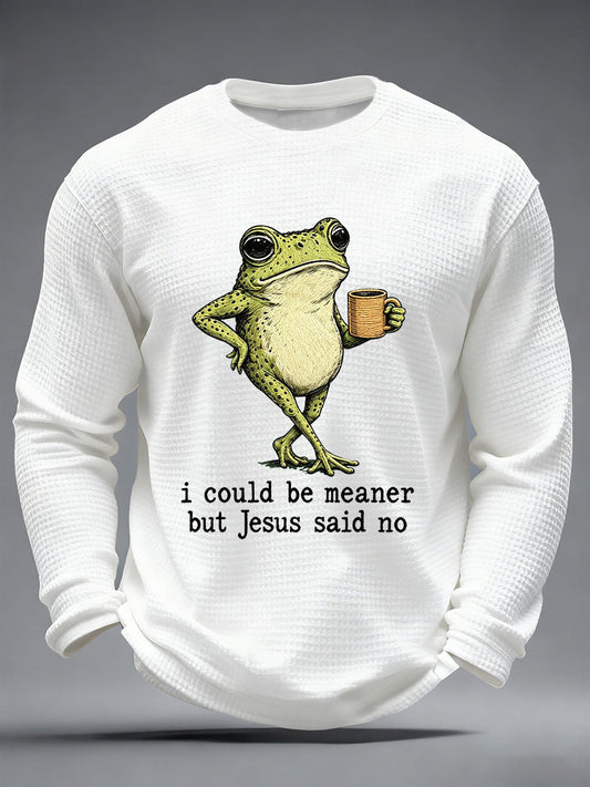 Men's 'I Could Be Meaner But Jesus Said No' Printed Casual T-Shirt
