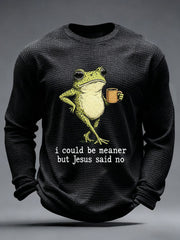 Men's 'I Could Be Meaner But Jesus Said No' Printed Casual T-Shirt