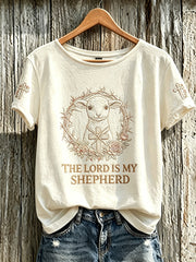 Women's Faith Pattern Printed Leisure Round Neck Short Sleeve T-shirt