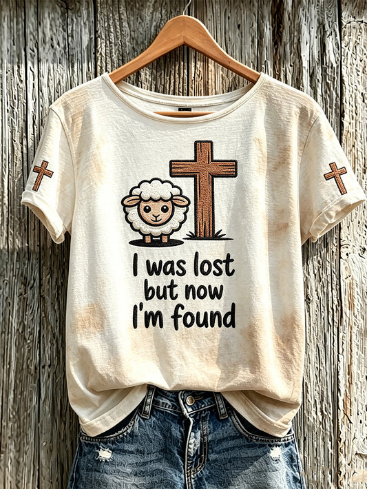 Women's Faith Pattern Printed Leisure Round Neck Short Sleeve T-shirt