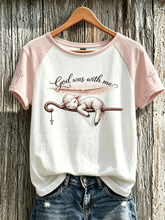 Women's Faith Pattern Printed Leisure Round Neck Short Sleeve T-shirt