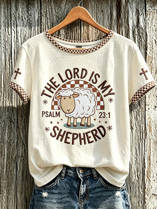 Women's Faith Pattern Printed Leisure Round Neck Short Sleeve T-shirt