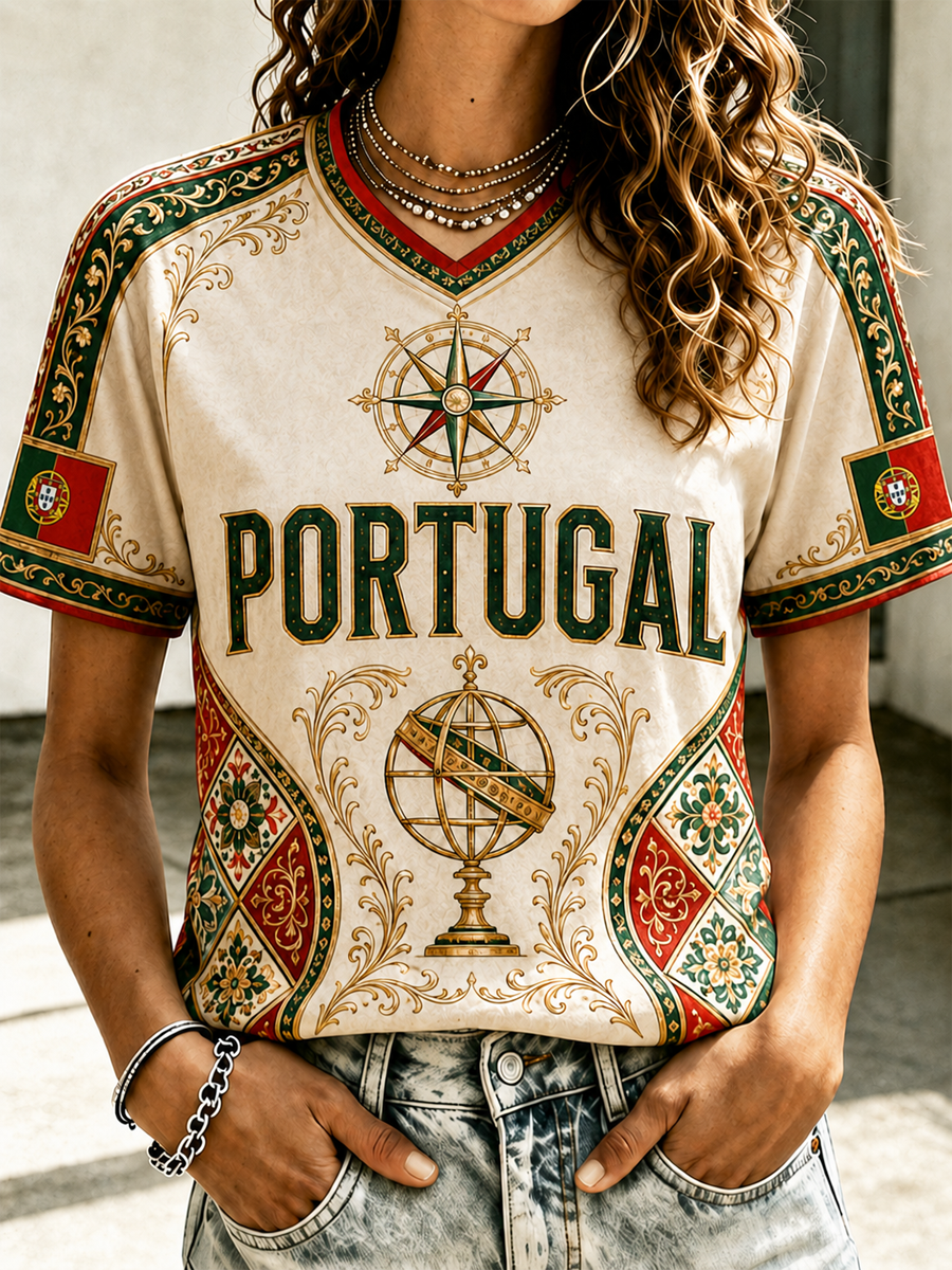 Women's Portugal Printed short-sleeved T-shirt