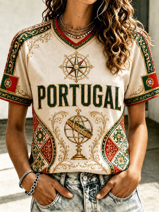 Women's Portugal Printed short-sleeved T-shirt