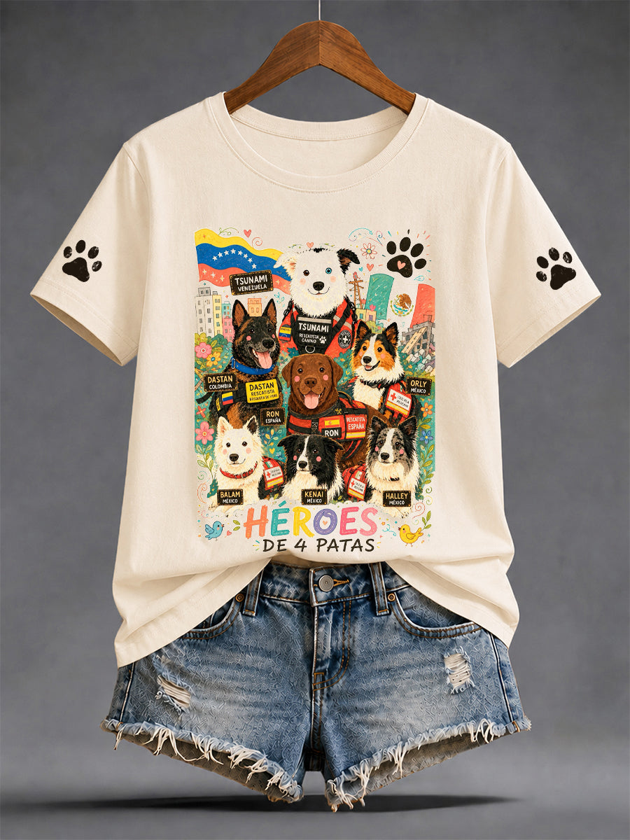 Women's Search & Rescue K9 Paw Patrol Dog Lover Print T-shirt