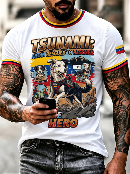 Men's Search & Rescue K9 Paw Patrol Dog Lover Print T-shirt
