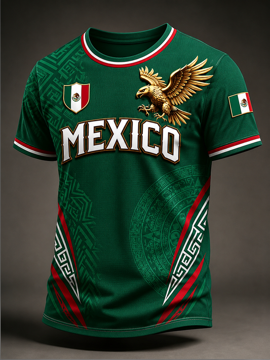 Men's Mexico Pride Art Printed short sleeves t-shirt