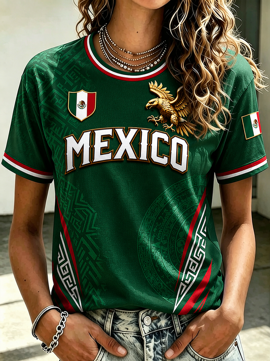 Women's Mexico Pride Art Printed short-sleeved T-shirt