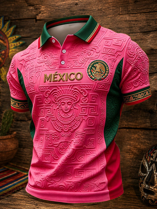 Men's Mexico Football Lover Art Printed Casual Tops