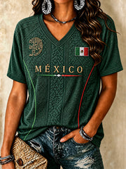 Women's Mexico Lover Art Short Sleeve O-neck T-shirt