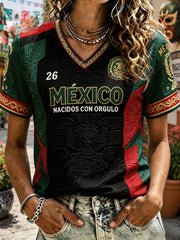 Women's Mexico Independence Day Art Printed T-shirt