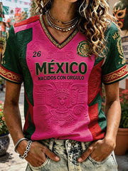 Women's Mexico Independence Day Art Printed T-shirt