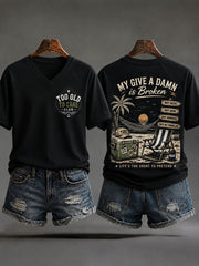 Women's 'Too Old to Care Club' V-Neck T-Shirts