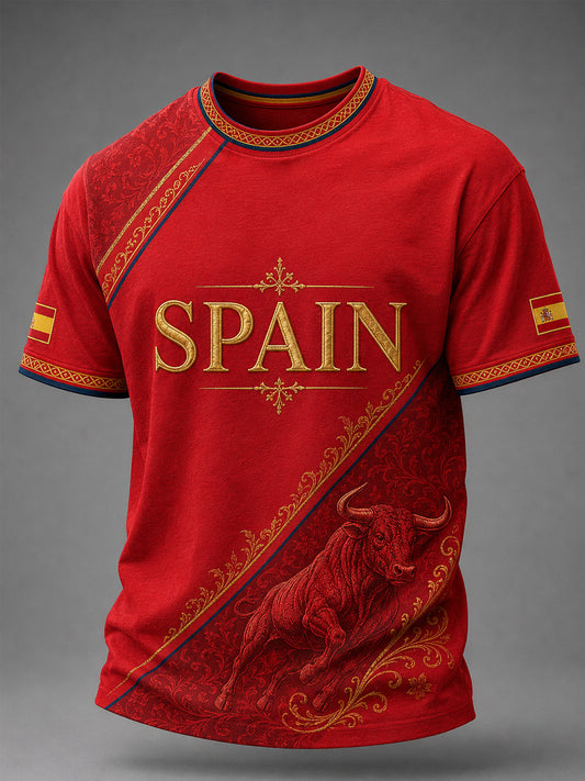 Men's Spain Print Casual Tee