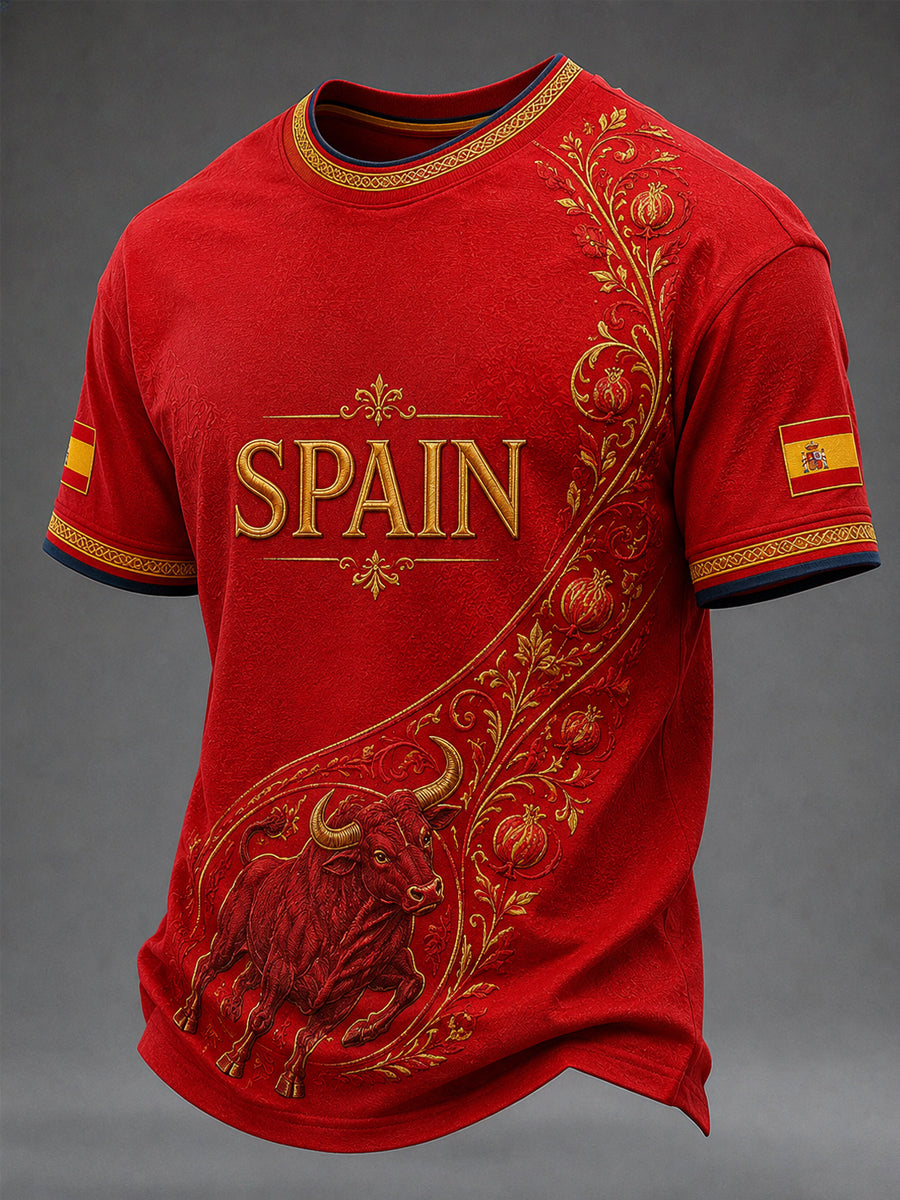 Men's Spain Print Casual Tee