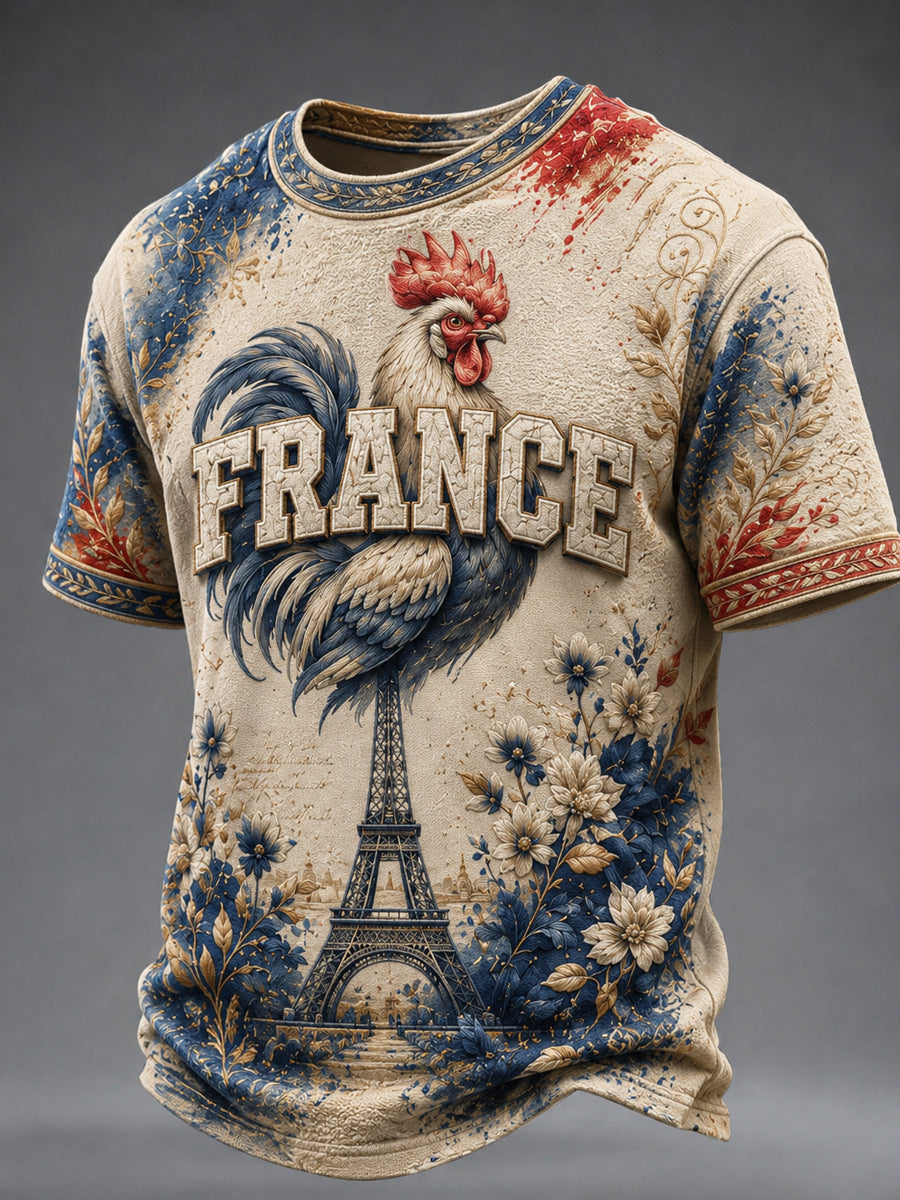 Men's France Lover O-neck Short Sleeve T-shirt