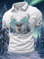Men’s Finnish Lapland Reindeer Scenic Polo Shirt