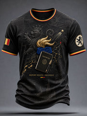 Men's Belguim National Day Art Printed T-shirt