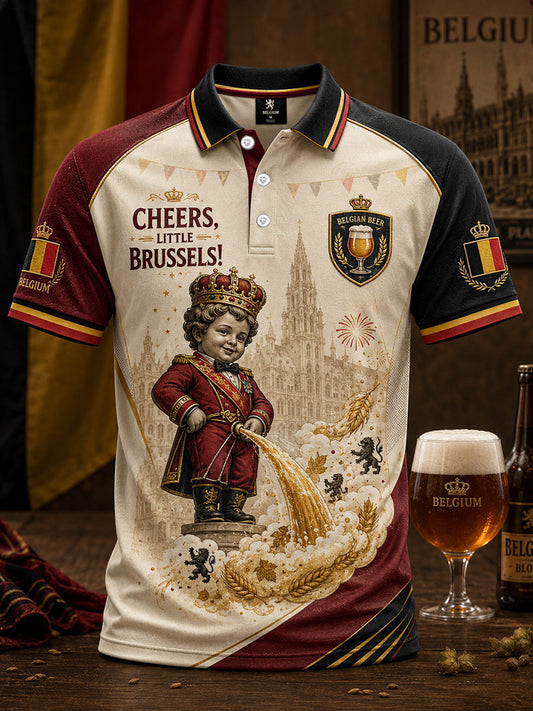Men's Belguim National Day Art Printed Casual Tops