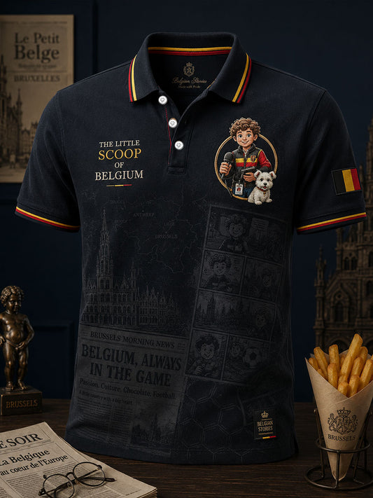 Men's Belguim National Day Art Printed Casual Tops