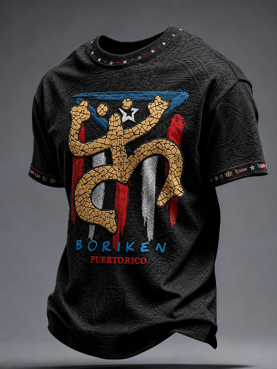 Men's Puerto Rico Pride Art Printed T-shirt