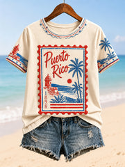 Women's Puerto Rico Pride Art Printed T-shirt