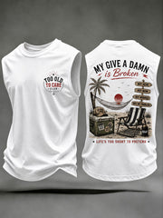Men's "my give a damn is broken" vests