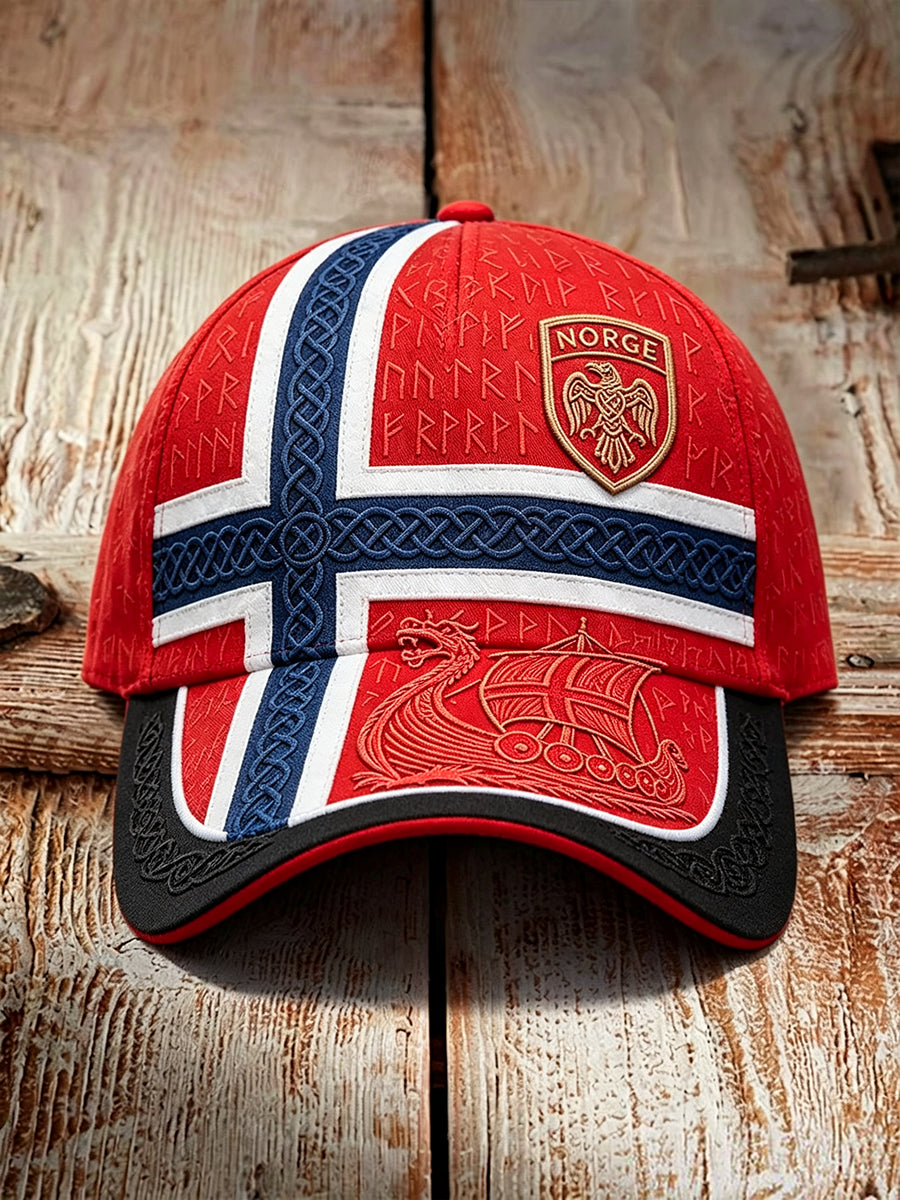 Vintage Norway Viking Ship Art Celtic Flag Print Unisex Hat
