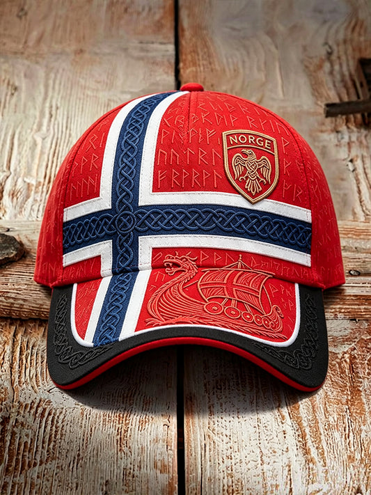 Vintage Norway Viking Ship Art Celtic Flag Print Unisex Hat