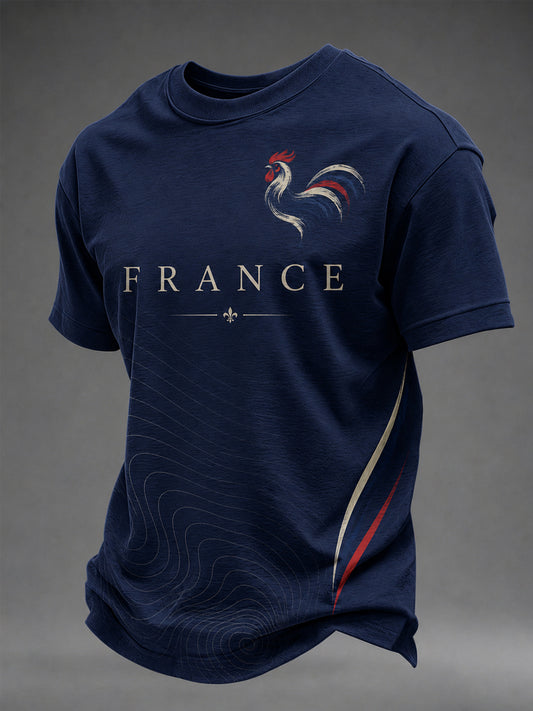 Men's France Print Casual Tee