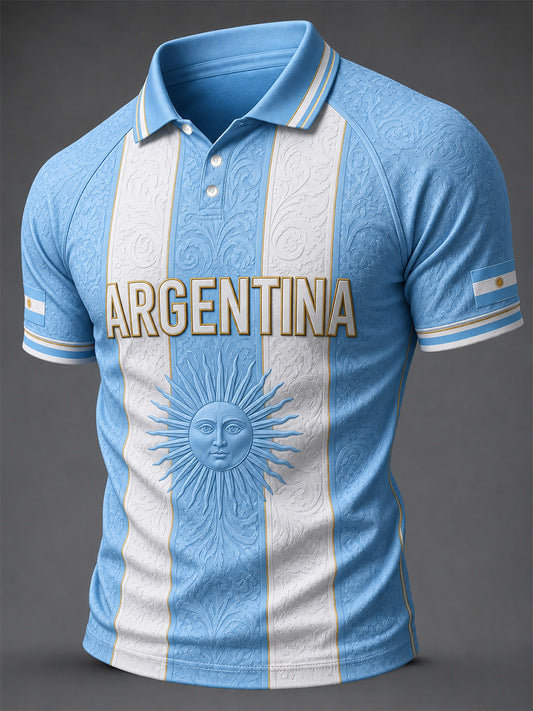 Men's Argentina Print Casual Polo
