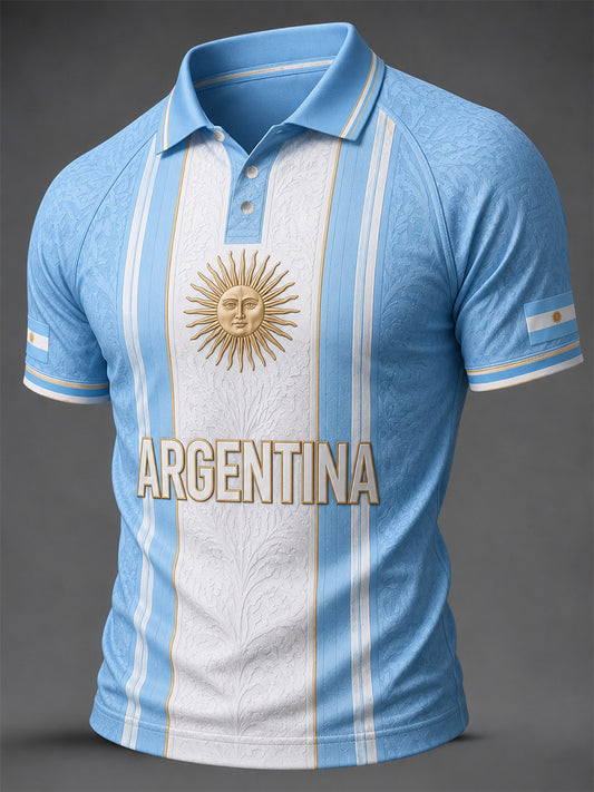 Men's Argentina Print Casual Polo