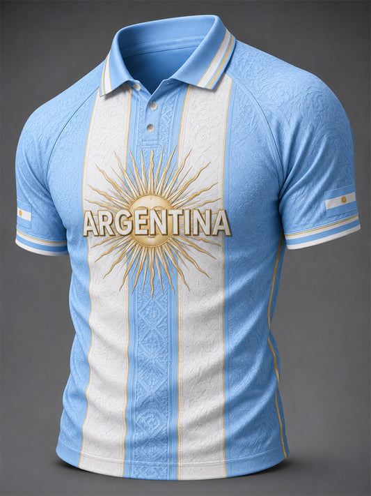 Men's Argentina Print Casual Polo