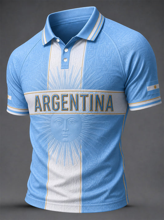 Men's Argentina Print Casual Polo