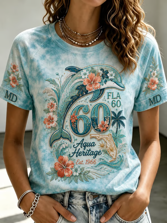 Women's Rugby Fan Miami 60 Printed short-sleeved T-shirt
