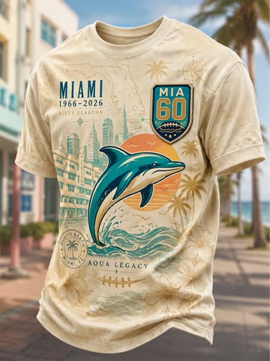 Men's Rugby Fan Miami 60 Printed short sleeves t-shirt