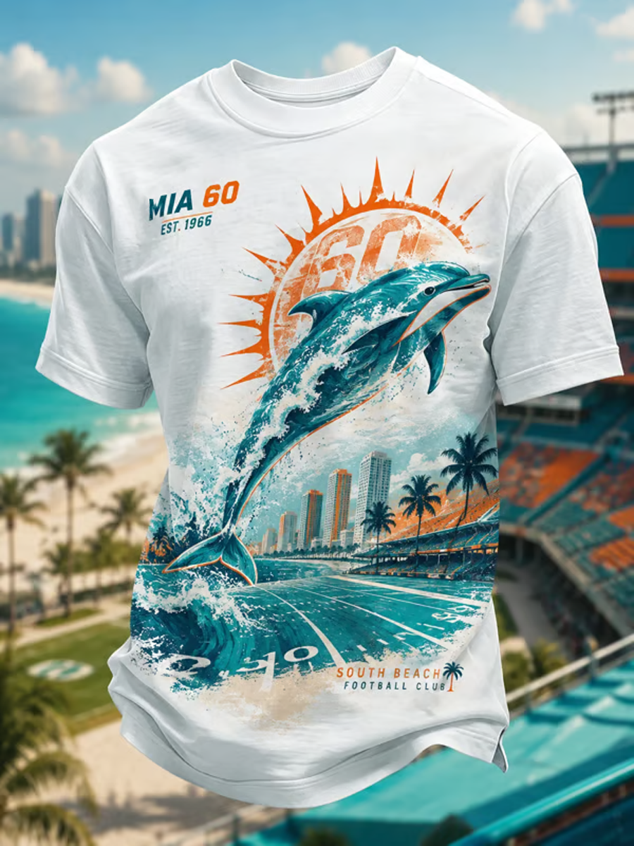 Men's Rugby Fan Miami 60 Printed short sleeves t-shirt
