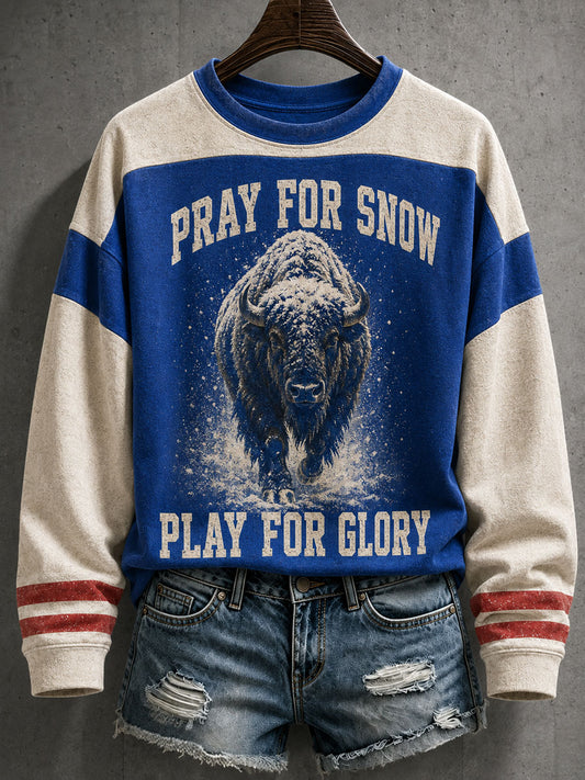 Women's Football Bulls Bills Lover Go Good Printed Sweatshirt