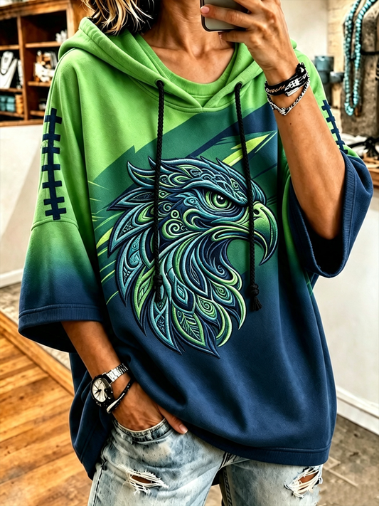 Women’s Football Gameday Gift For Football Fans Short-Sleeve Hoodie