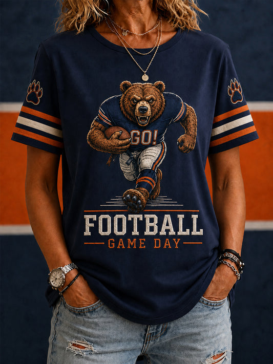 Women's Football Gameday Gift For Football Fans Casual Tee