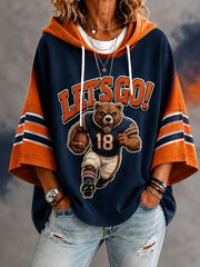 Women's Football Gameday Gift For Football Fans Casual Short-Sleeve Hoodie
