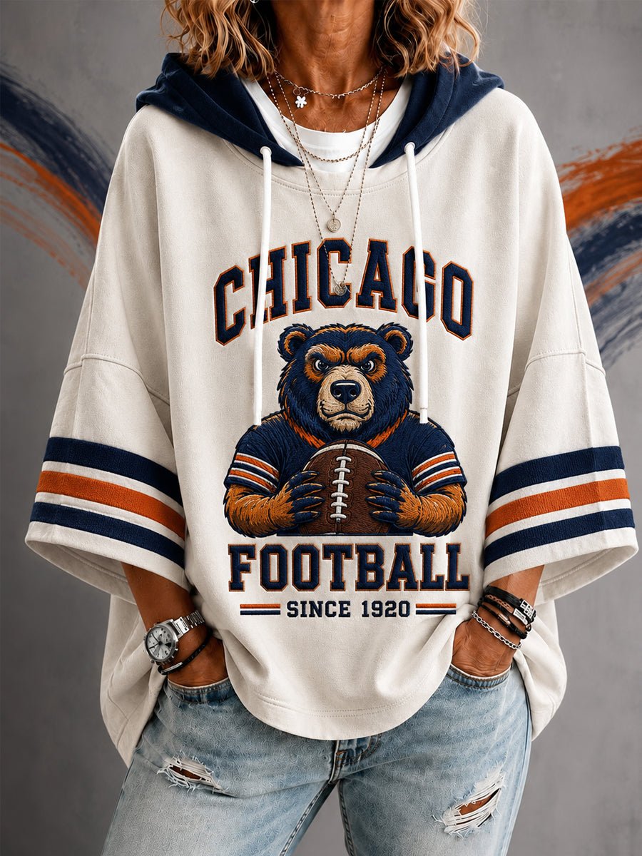 Women's Football Gameday Gift For Football Fans Casual Short-Sleeve Hoodie