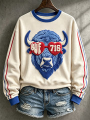 Women's Football Lover Bulls BUF Art Printed Sweatshirt