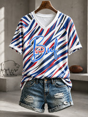 Women's Football Lover Bulls BUF Art Printed T-shirt