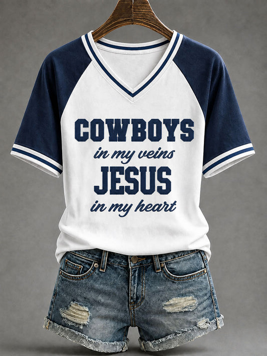 Women's Game Day Football Print Casual T-Shirt