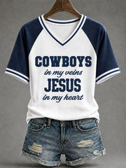 Women's Game Day Football Print Casual T-Shirt